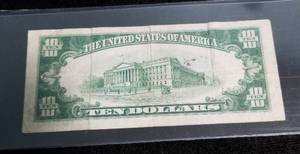 lot 10-A image: 1934-A US $10 FEDERAL RESERVE NOTE NEW YORK