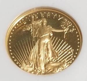 lot 04-A image: 2006-W PROOF US $10 GOLD EAGLE 14 OZ .999 FINE GOLD PF70UCAM