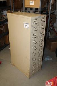 lot 163 image: Metal File Cabinet 20-Drawer