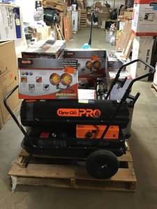 lot 9 image: WHOLESALE PALLET OF ASSORTED GAS-HEATERS DIFFERENT SIZES & CONDITIONS