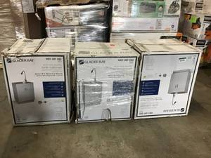 lot 26 image: LOT OF 3 GLACIER BAY All-in-One 24.2 in. x 21.3 in. x 33.8 in. Stainless Steel Laundry Utility Sink and Cabinet