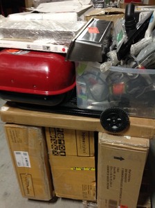 lot 42 image: Pallet of Assorted Salvage indooroutdoor tools, furniture and more  for parts or repair