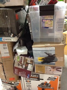 lot 44 image: Pallet of Assorted Salvage tools, furneture and more for parts or repair