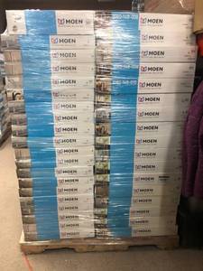 lot 52 image: Tall pallet with assorted Moen Faucets for Parts or Repair
