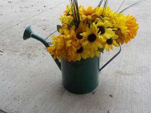 lot 10 image: Sprinkling Can with Sunflowers...