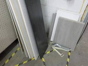 lot 29 image: Sheetrock, shelving and Brackets- a...