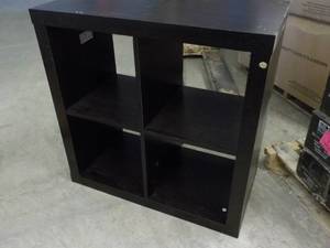 lot 37 image: 4-cubby wood cabinet 31 x 31 x 15...