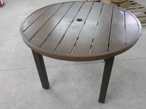 lot 60 image: Metal patio table very study with u...