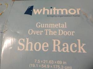 lot 99 image: Whitmor Gun Metal Over the Door Sho...