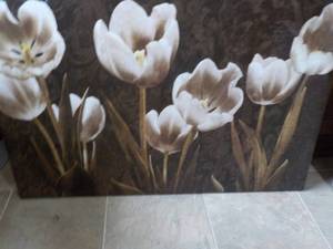 lot 118 image: 2 ft x 3 ft Floral Canvas...