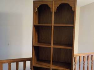 lot 148 image: Wood Bookcase 24 x 78 x 11 with 1 d...