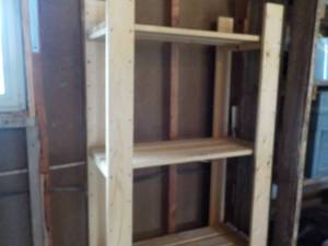 lot 179 image: Wood 4 Shelf Unit 29x 69 x 13...
