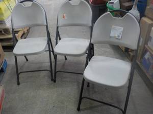 lot 300 image: Set of 3 HCX Resin Chairs with Stee...
