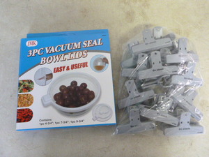 lot 172 image: Vacuum Seal Bowl Lids and Bag Clips