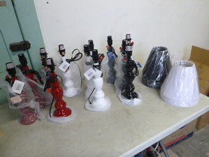 lot 203 image: 1 Dozen Table Lamps with Shades