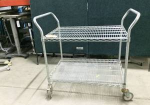 lot 40 image: MSRP $500&nbspLakeside NSF 2 Shelf Wire Utility Cart - Great Condition