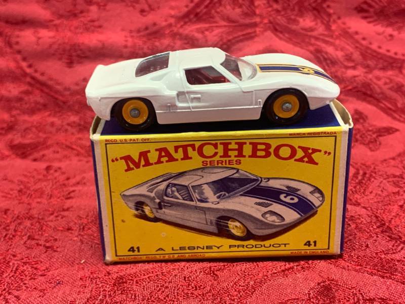 Vintage Lesney Matchbox w/ Box #41 Ford GT Racing Car for Sale in