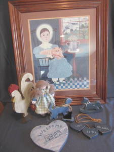 lot 434 image: Folk Art Print & Wood Art