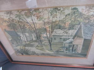 lot 493 image: Turn of Century Village Print