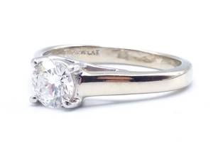 lot 4 image: Gorgeous Tolkowski .70 CT Diamond Solitaire Estate Ring in 14k and Platinum $6499 Retail