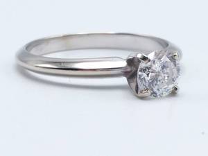 lot 8 image: Ladies Tiffany Style Solitaire Estate Diamond in 14k White Gold $2999 Retail