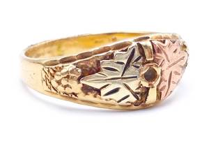 lot 49 image: Black Hills Gold 10k Tri-Color Gold Estate Ring