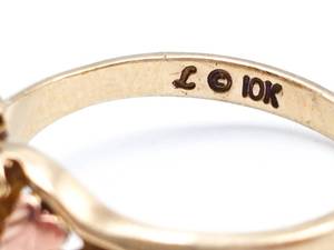 lot 50 image: Diamond Black Hills Gold 10k Tri-Color Gold Estate Ring