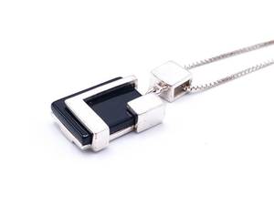 lot 52 image: Elle Signed Designer Black Oynx and Natural Ruby Necklace