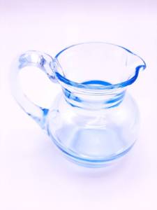 lot 79 image: Tiffin Optic Twilight Blue Art Glass Creamer