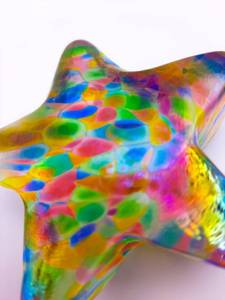 lot 59 image: Bright and Colorful Art Glass Star Shaped Paperweight