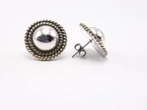 lot 27 image: Gorgeous Rope  Cable Sterling Silver Estate Earrings