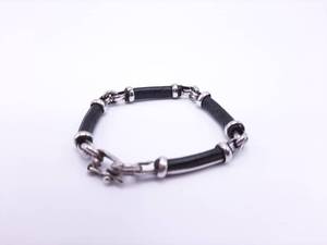 lot 23 image: Sterling Silver and Leather Estate Bracelet