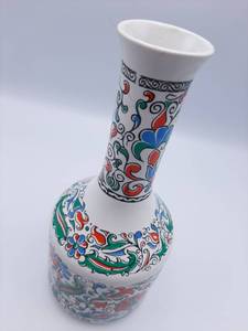lot 15 image: Vintage Metaxa Greek Liquor Porcelain Decanter Jar Vase Floral Design