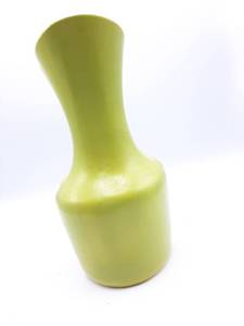 lot 5 image: 2-1 Split Celery Green and Persimmon Signed Vase