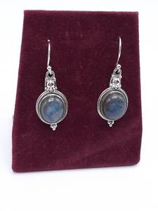 lot 89 image: Labradorite Estate Earrings in Sterling Silver