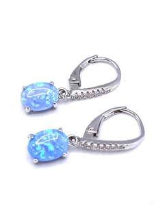 lot 99 image: Mesmerizing Opal Estate Earrings in Sterling Silver