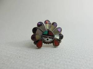 lot 11 image: Multicolored Sterling Ring