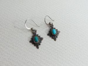 lot 15 image: Sterling Silver Earrings with Turquoise Stones