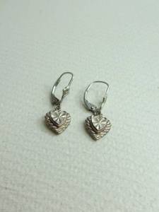 lot 20 image: Heart Shaped Sterling Silver Earrings