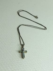 lot 43 image: Sterling Silver Necklace with Crucifix Pendant 22