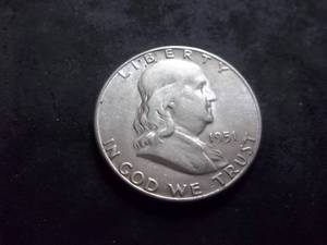 lot 57 image: 1951 S Franklin Half Dollar