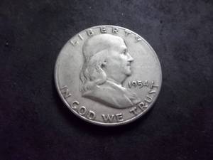 lot 65 image: 1954 S Franklin Half Dollar