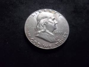 lot 66 image: 1955 Franklin Silver Half Dollar