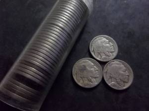 lot 90 image: Full Roll Of Buffalo Nickels 1913-1938
