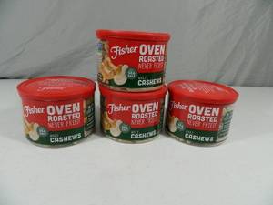 4 New Containers of Fisher Whole Cashews
