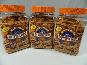 3 New Canisters of Cheesy Cheddar Hunters Mix