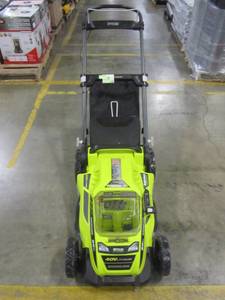 lot 7 image: Ryobi 20 in. 40-Volt Brushless Lithium-Ion Cordless Battery Walk Behind Push Lawn Mower RY40180-Y