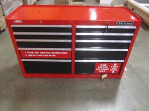 lot 48 image: CRAFTSMAN 52-in W x 37.5-in H 10-Drawer Steel Rolling Tool Cabinet (Red) CMST25210RB