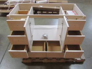 lot 55 image: Home Decorators Collection Claxby 48 in. W x 34 in. H x 21 in. D Bath Vanity Cabinet Only in White CB48-WH