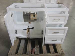 lot 70 image: allen  roth Moravia White Single Sink Vanity - Cabinet Only - 1142VA-48-201
